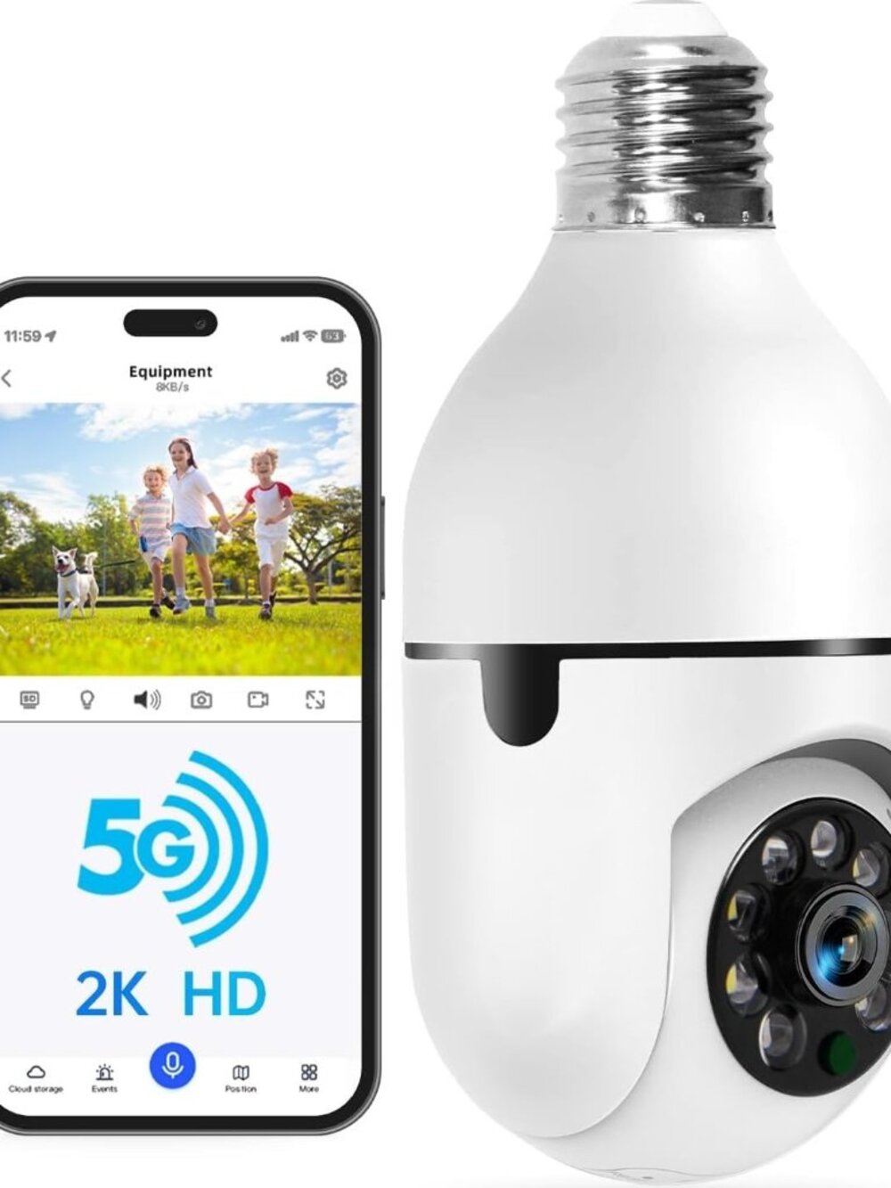 2 WiFi Ptz Bulb Camera 3 MP Smart Camera, T-CP8040LF-W3M New